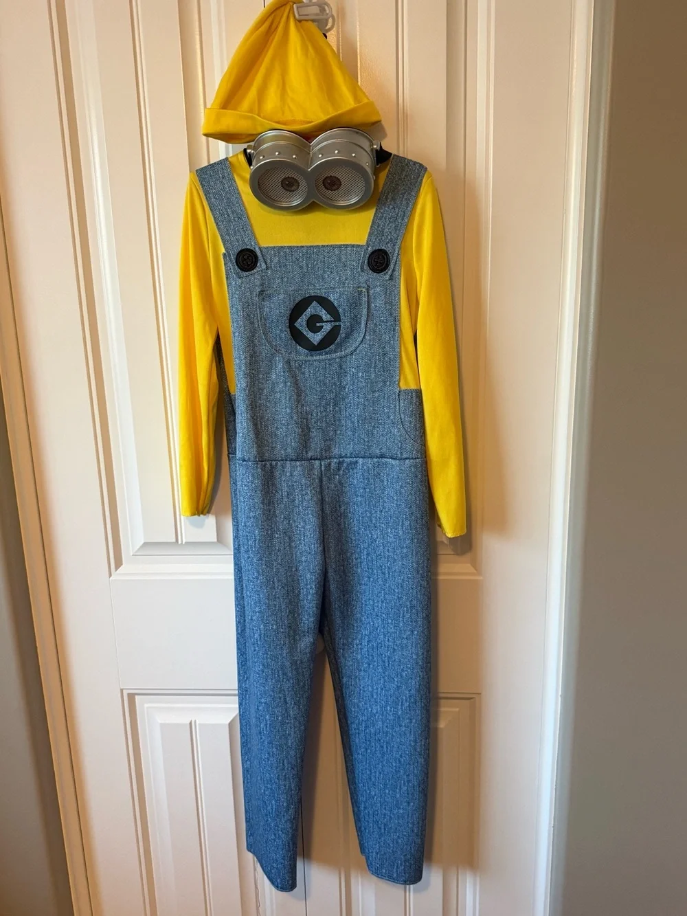 Minion-Inspired Kids Yellow & Denim Overalls Costume Size S (4-6)